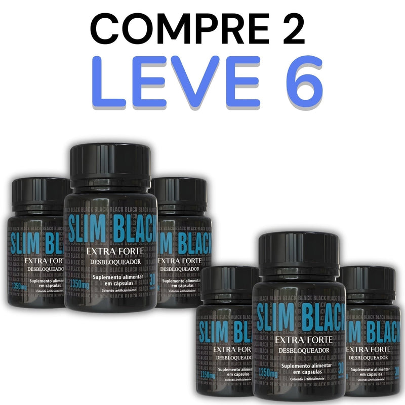 SlimBlack 30cp - Queima de gordura - Promoção Exclusiva + Frete Grátis