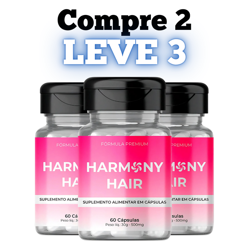 Harmony Hair Original 60cp - Suplemento Natural! - Promoção Exclusiva + Frete Grátis