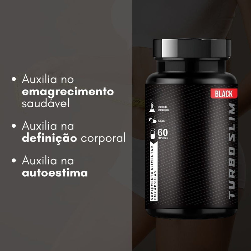 Turbo Slim Black Original 60cp - Suplemento Natural - Promoção Exclusiva + Frete Grátis