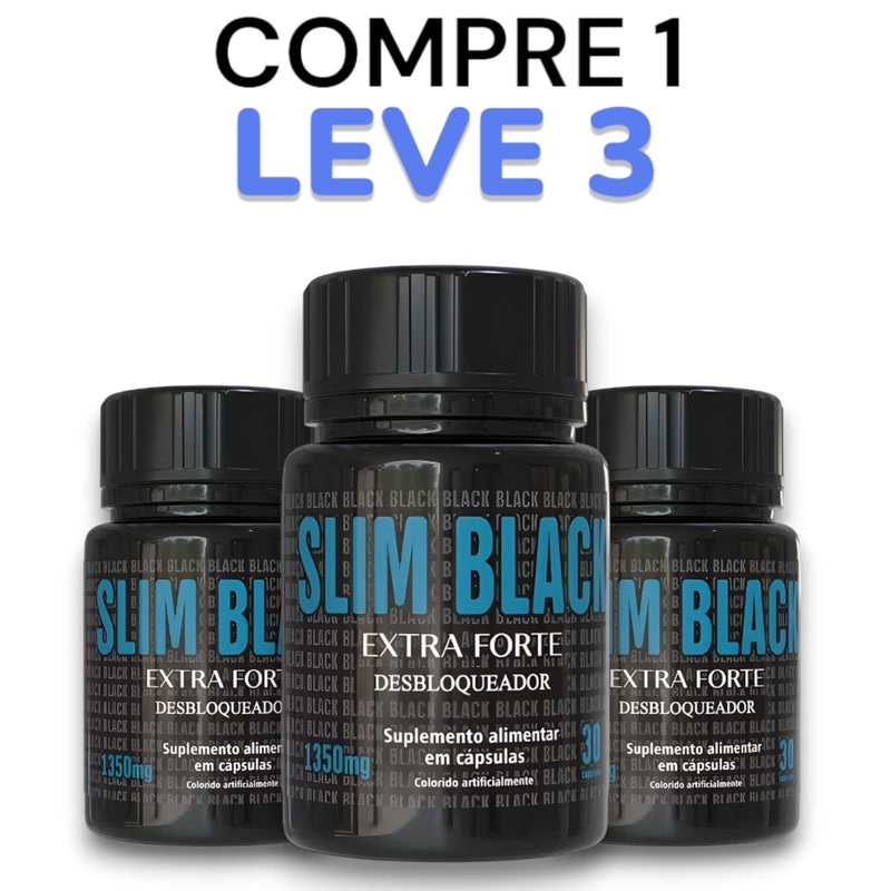 SlimBlack 30cp - Queima de gordura - Promoção Exclusiva + Frete Grátis