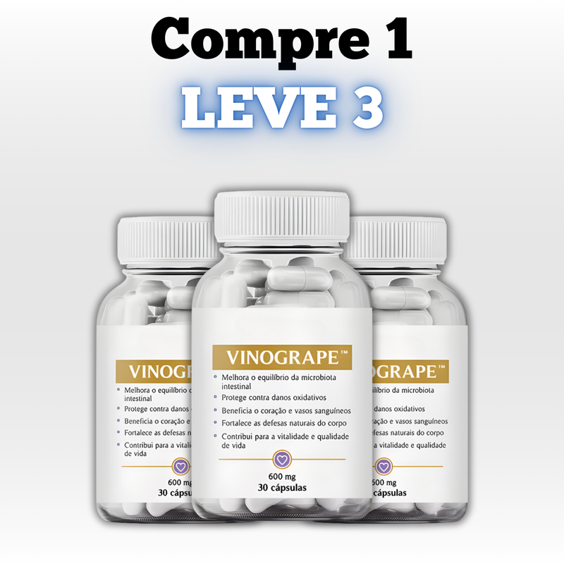 Vinogrape Original 30cp -Saúde intestinal e longevidade! - Promoção Exclusiva + Frete Grátis