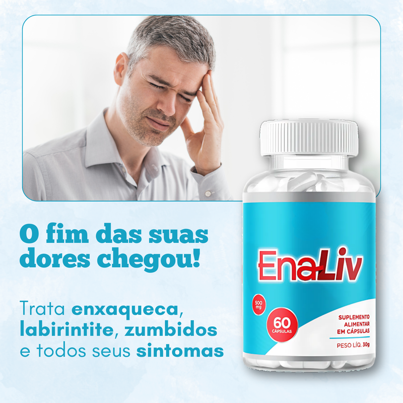 Enaliv Original 60cp. - O Fim Das Suas Dores Chegou! - Promoção Oficial com Frete Grátis