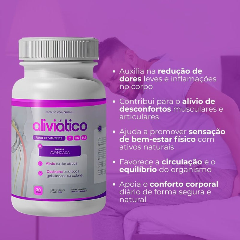 Aliviático Original 30cp - Suplemento Natural - Promoção Exclusiva + Frete Grátis