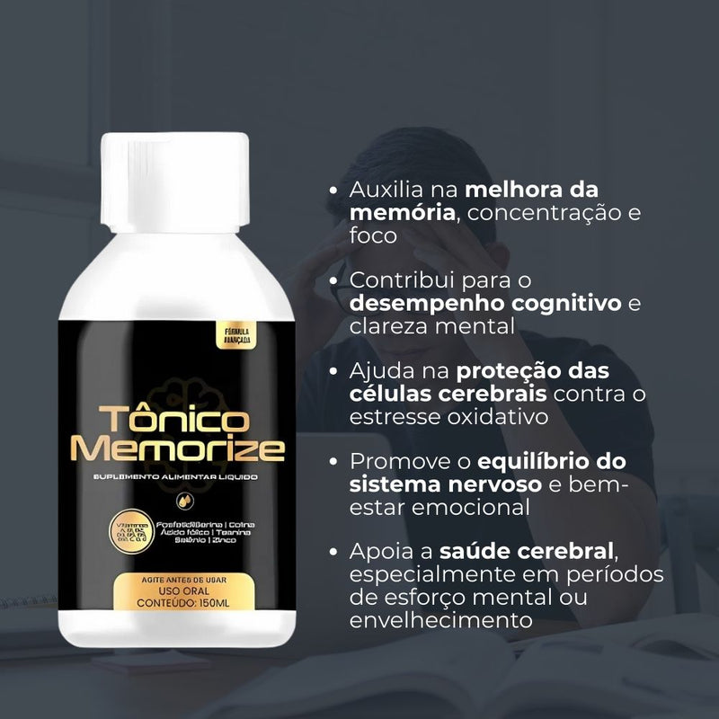 Tônico Memorize Original 150ml - Suplemento Natural - Promoção Exclusiva + Frete Grátis